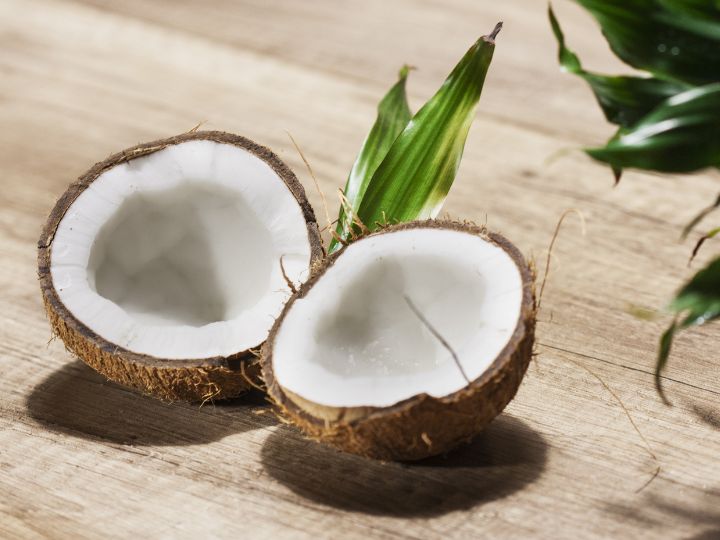 coconut cracked in half