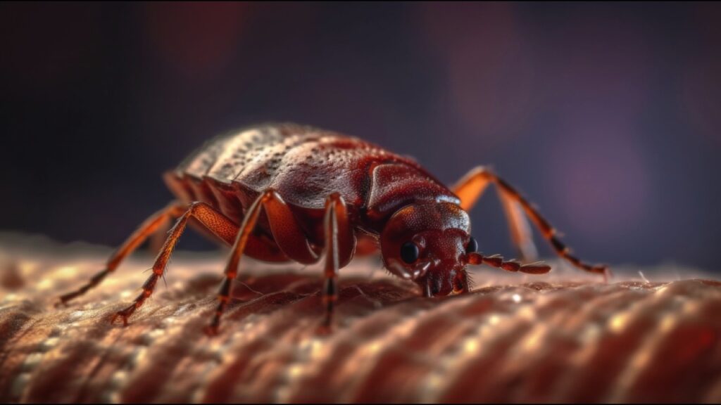 Bed bug feeding on blood