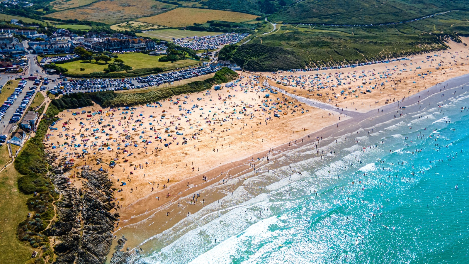 Woolacombe Beach during the summer