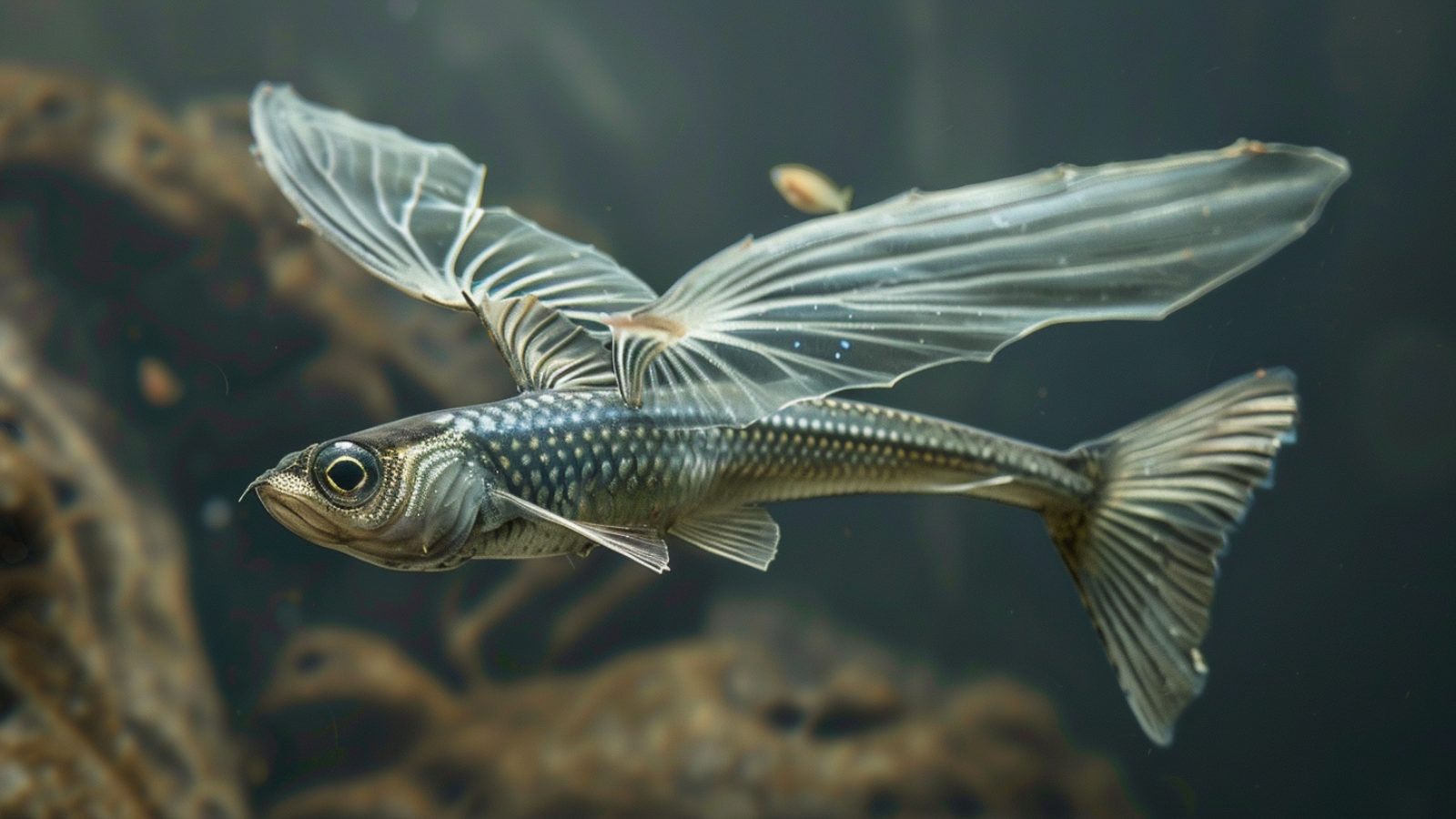 Exocoetus Obtusirostris, commonly known as the Oceanic Two-wing Flyingfish