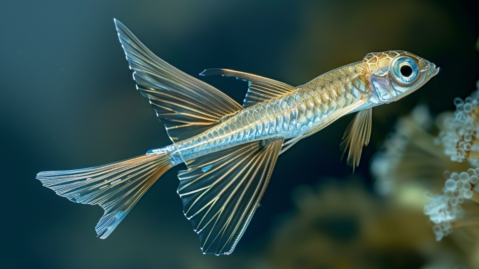 The Cypselurus Comatus, commonly known as the Clearwing Flyingfish